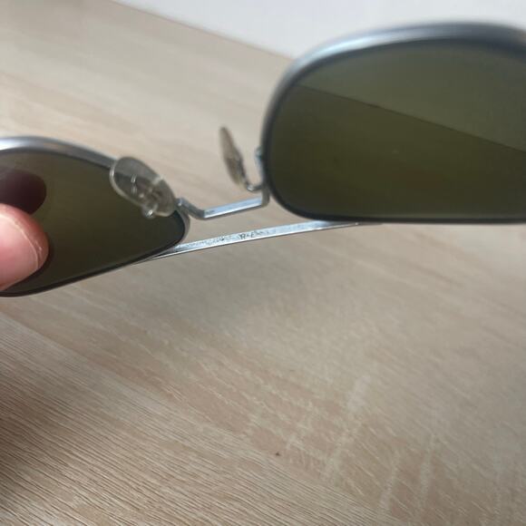 Vintage Randolph Engineering 6 1/2 Aviator Sunglasses Matte Chrome FRAMES ONLY - Picture 4 of 9
